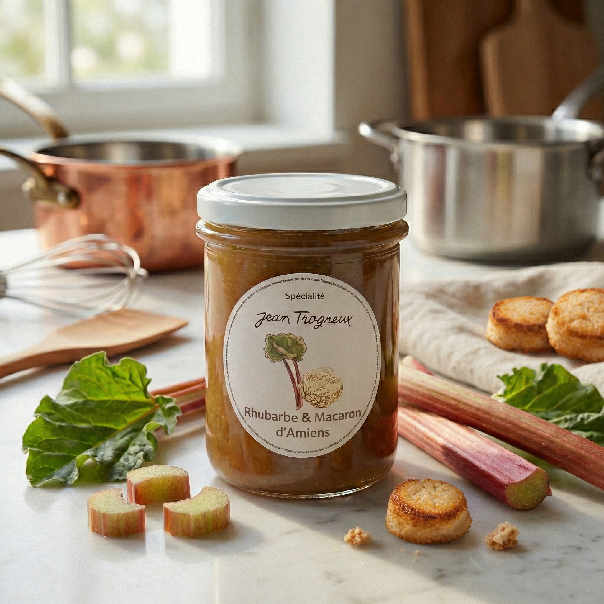 Spécialité à la rhubarbe et aux Macarons d'Amiens