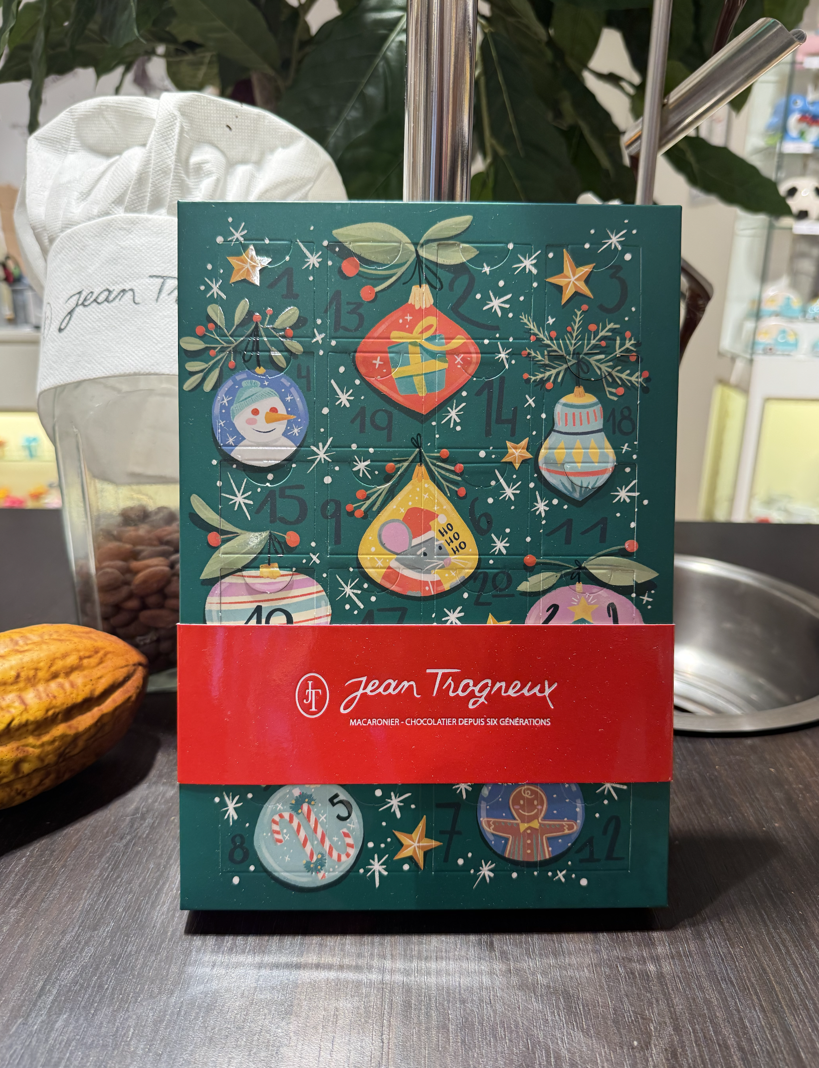 Calendrier de l'avent bonbons de chocolat vert